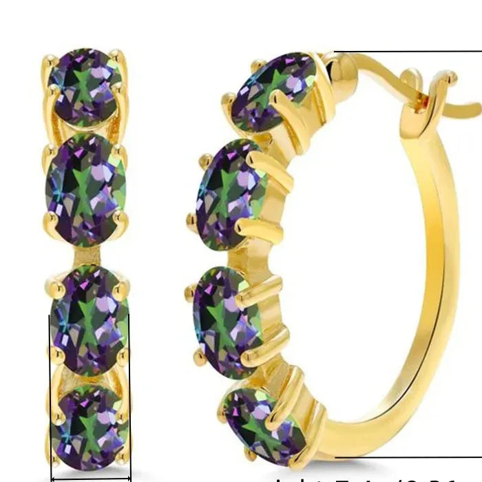 Fashion Colored Cubic Zirconia Perforated Women’s Earrings Zinc Alloy Jewelry