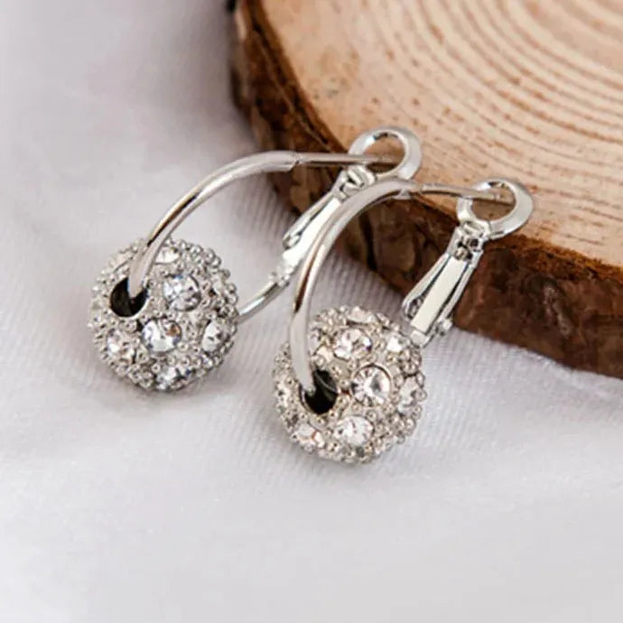 Women Lucky Beads Crystal Earrings Colorful Balls Inlaid Zircon Jewelry