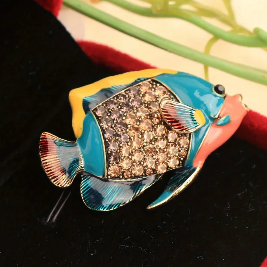 Luxury Tropical Clownfish Brooch for Women Classic Elegant Jewelry