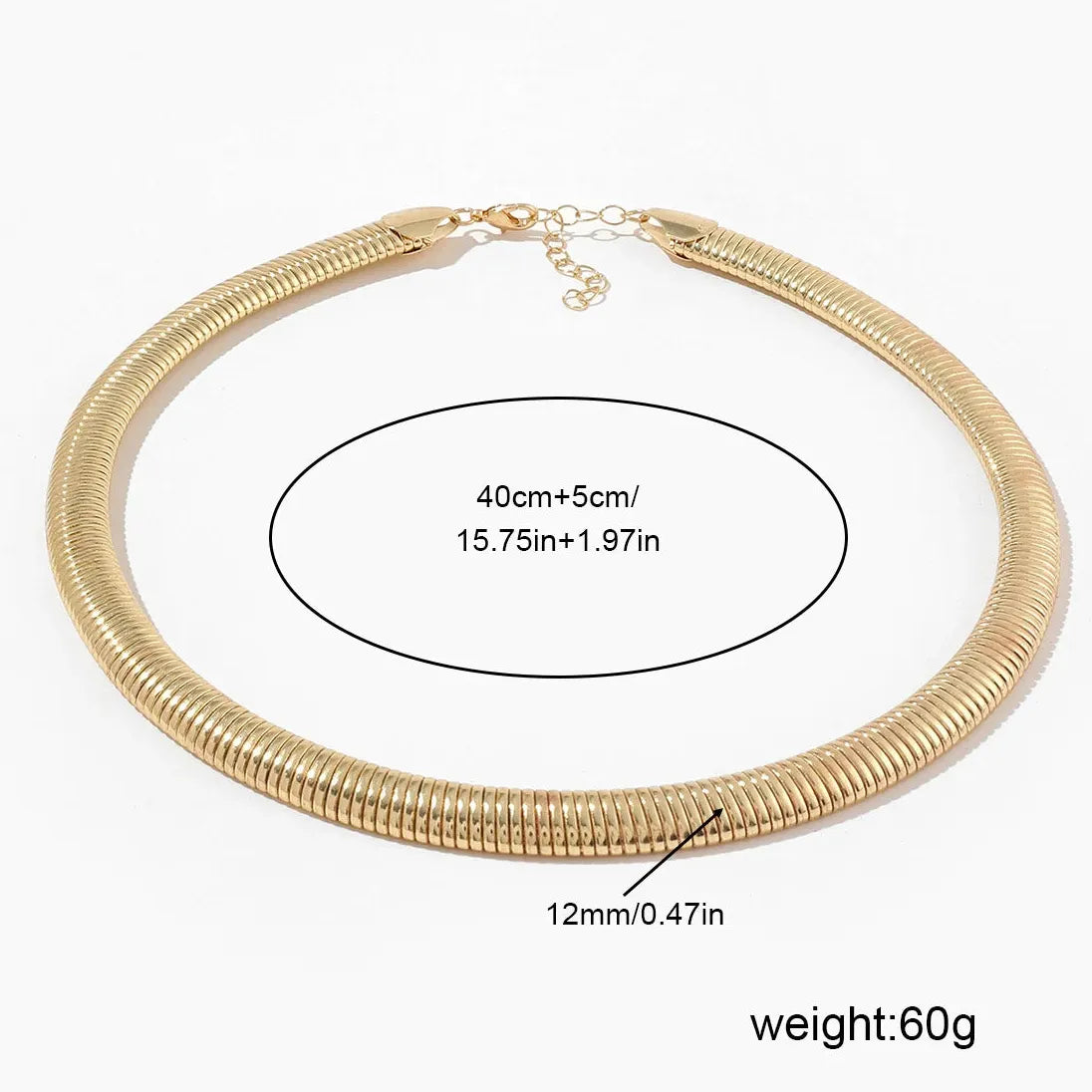 Geometric Snake Bone Chain Choker Necklace Women Stainless Steel Gold Jewelry