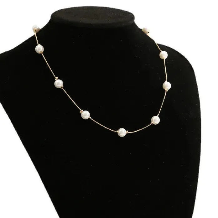 Vintage Simulated Pearl Beaded Necklace for Women Wedding Bridal Gift