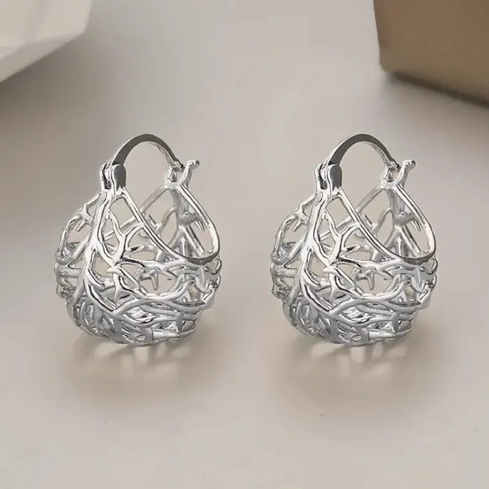 Gold Geometric Hoop Earrings for Women Girls Wedding Party Jewelry