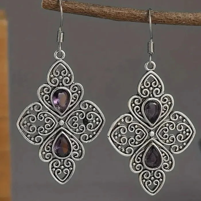 Creative Retro Bohemian Zinc Alloy Drop Earrings for Women Daily Wear