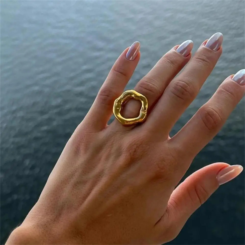 Gold Plated Vintage Flower Petal Hollow Ring Women Zircon Knot Bow Wedding Jewelry