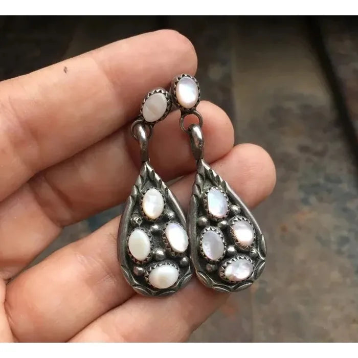 Bohemian Multi-Color Zinc Alloy Hook Pendant Earrings for Women Retro Ethnic