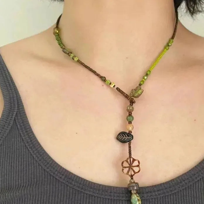 Acrylic Geometric Circle Pendant Necklace for Women Adjustable Rope Chain Jewelry