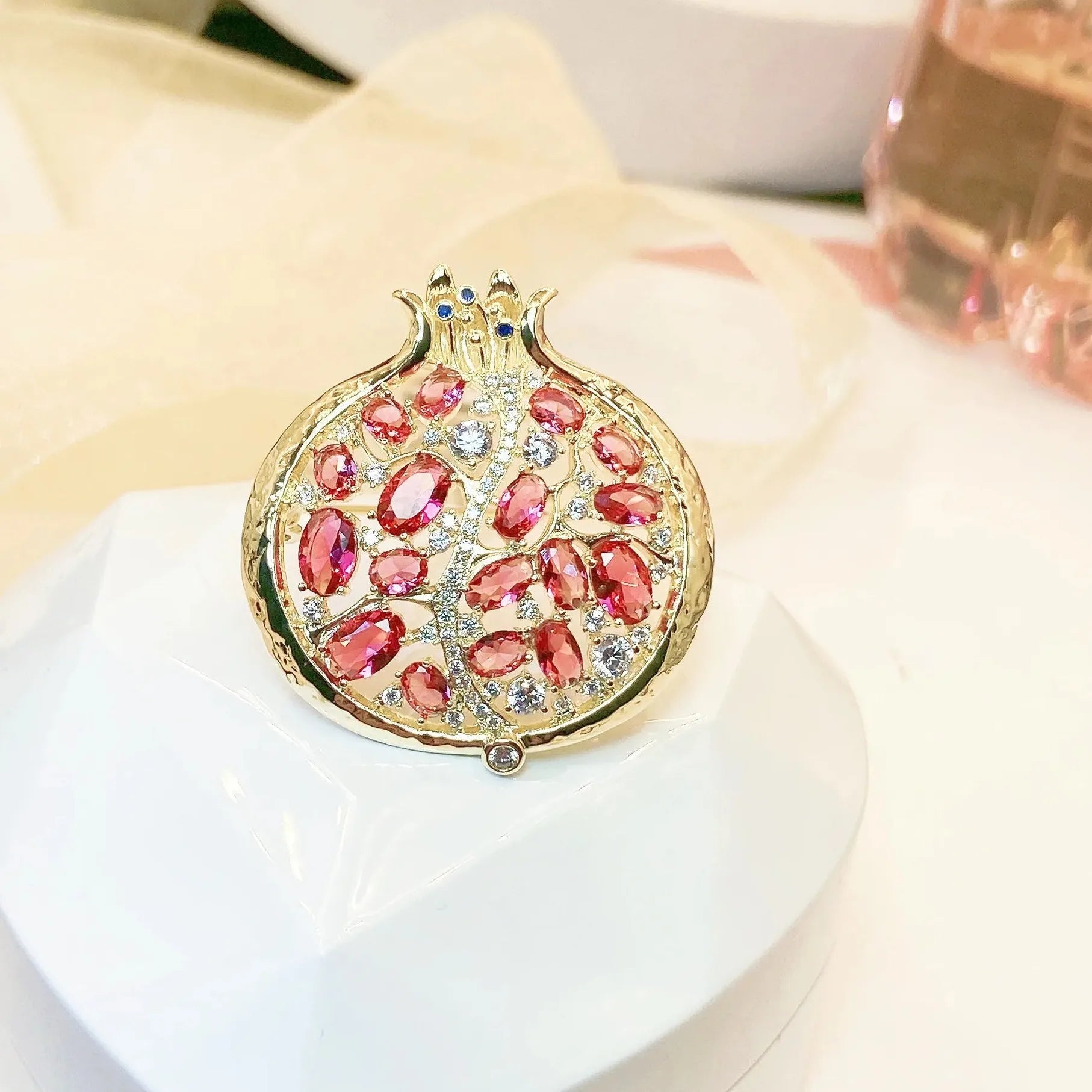 Watermelon Apple Durian Mulberry Fruit Brooch Pin for Women Men