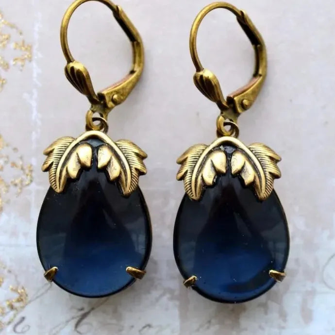 Geometric Double Color Round Stone Dangle Earrings for Women Party Jewelry