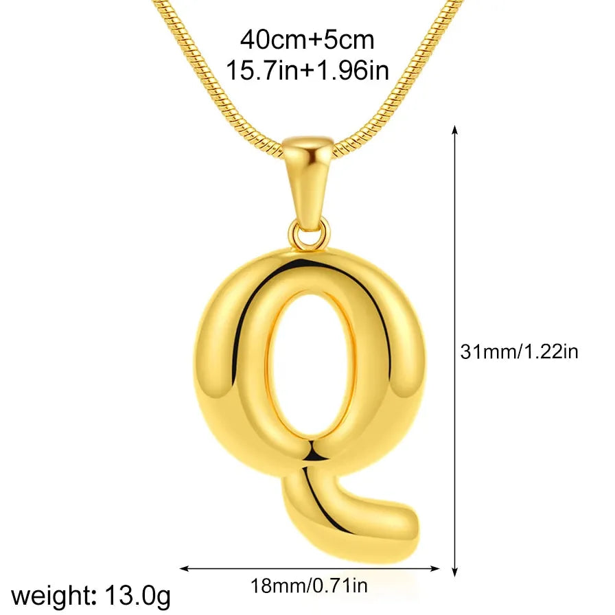 A-Z Alphabet Initial Necklace for Women 18k Gold Plated Pendant Choker Jewelry Gift