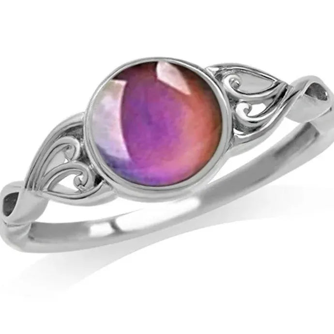 Moon Stone Color Changing Mood Ring Zinc Alloy Fashion Jewelry Gift Unisex