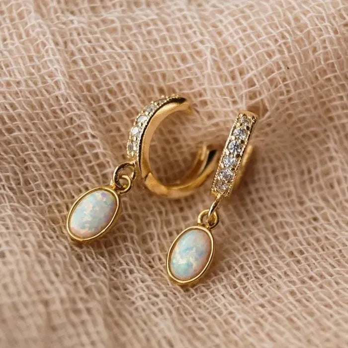 Elegant Gold Cubic Zirconia Drop Earrings for Women, Synthetic Australian Jewelry Gift