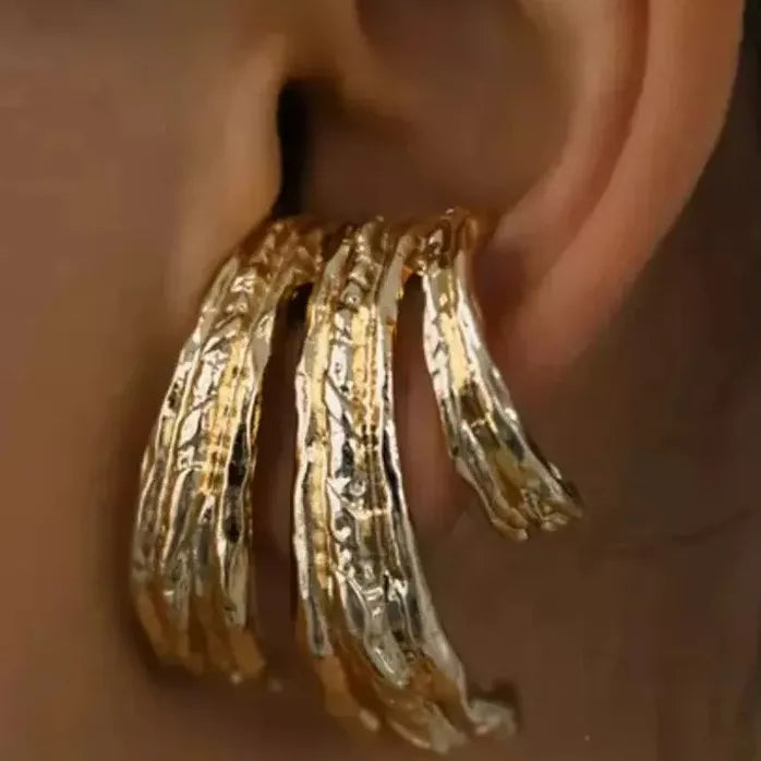 Vintage Multi-Layer C-Shape Drop Earrings for Women Goth Punk Jewelry Gift