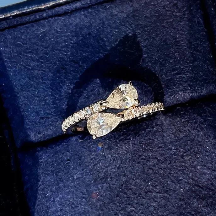 Women’s Geometric Cubic Zirconia Brass Ring Wedding Engagement Fashion Jewelry
