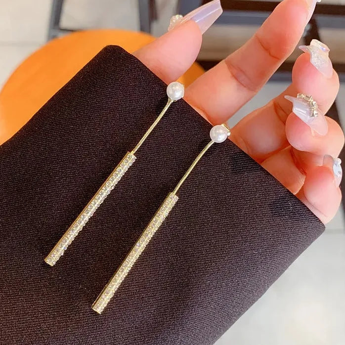 Stainless Steel Round Ball Tassel Dangle Earrings for Women Elegant Jewelry Gift