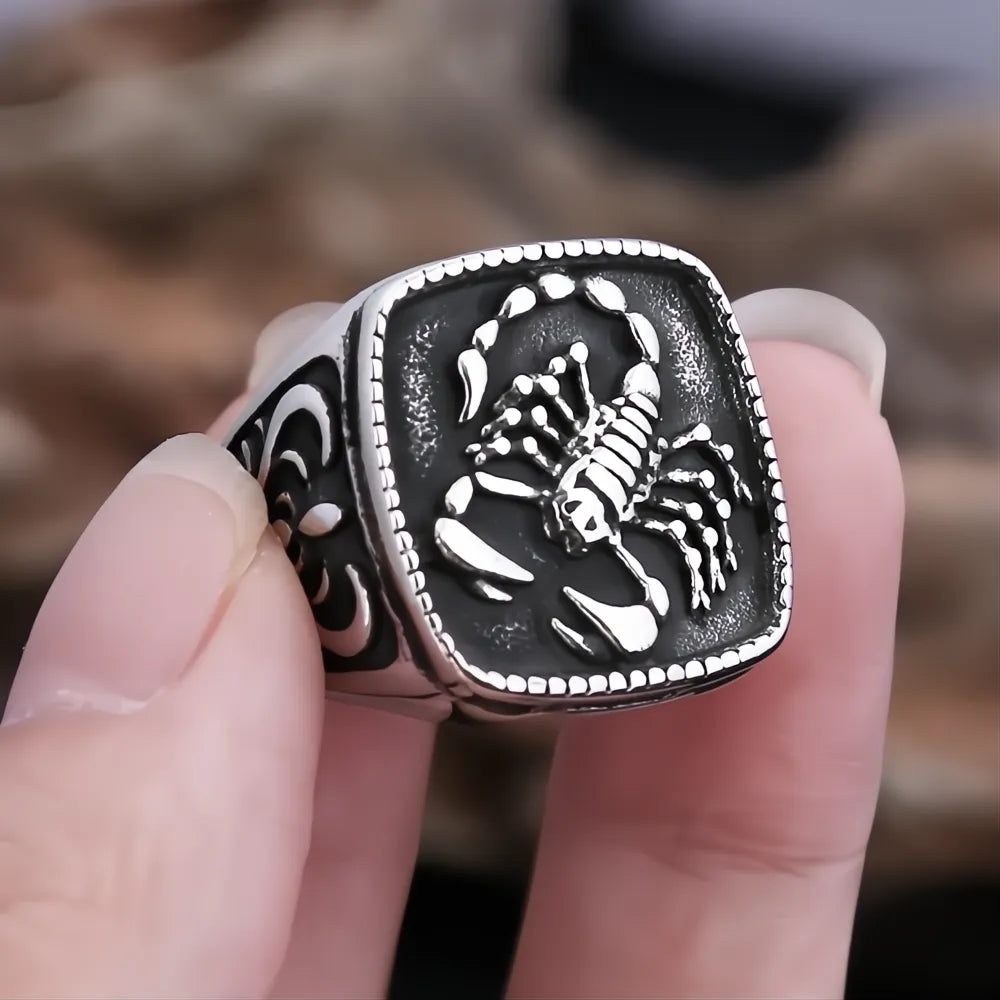 Vintage 316L Stainless Steel Scorpion Ring Unisex Punk Fashion Jewelry for Men Women