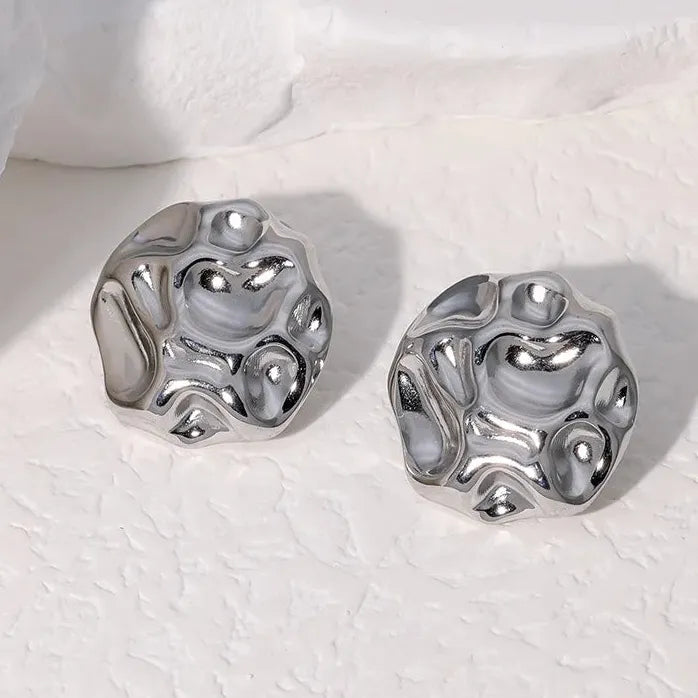 Stainless Steel Geometric Twist Earrings for Women Men Silver Fashion Jewelry