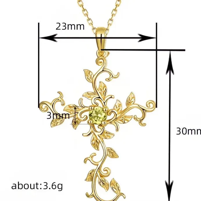 Elegant Gold Leaf Pendant Necklace with Green CZ for Women Party Jewelry