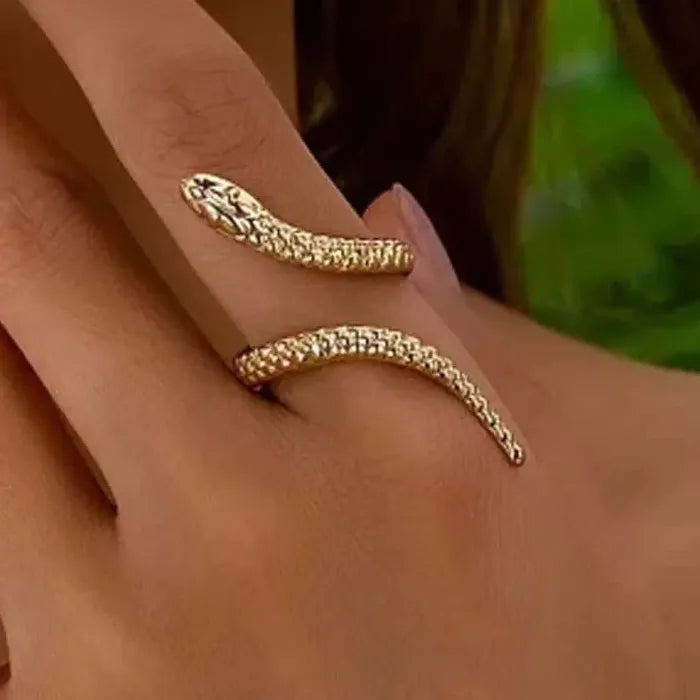 Vintage Adjustable Gold Snake Bracelets Punk Jewelry for Women Men Unisex