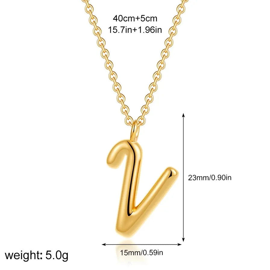 18K Gold Plated A-Z Initial Necklace Waterproof Alphabet Choker Jewelry Gift Women