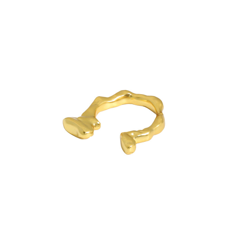 Modern Irregular 925 Sterling Silver Adjustable Ring