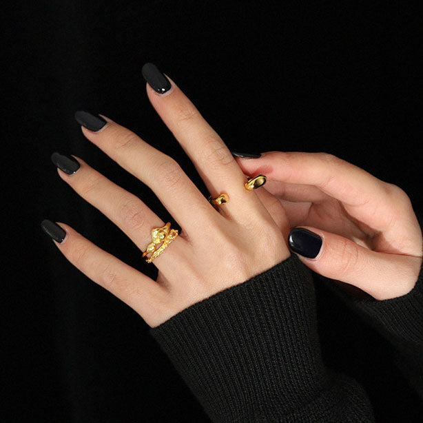 Modern Irregular 925 Sterling Silver Adjustable Ring