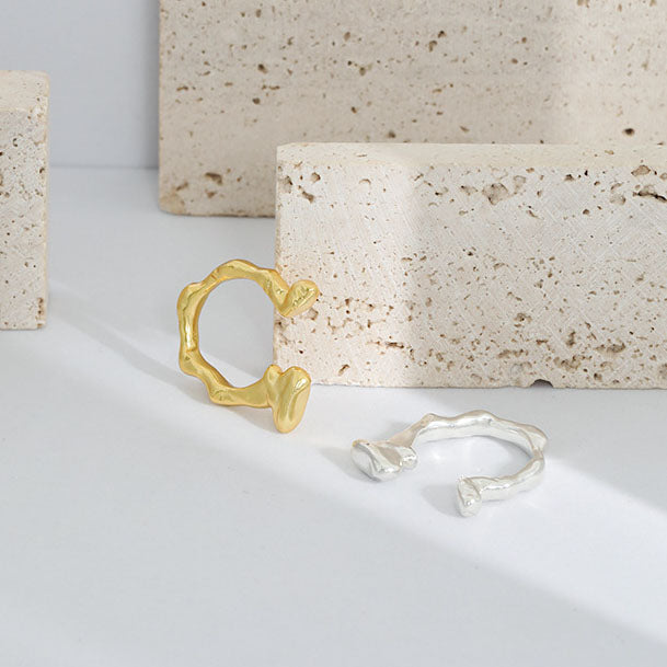 Modern Irregular 925 Sterling Silver Adjustable Ring