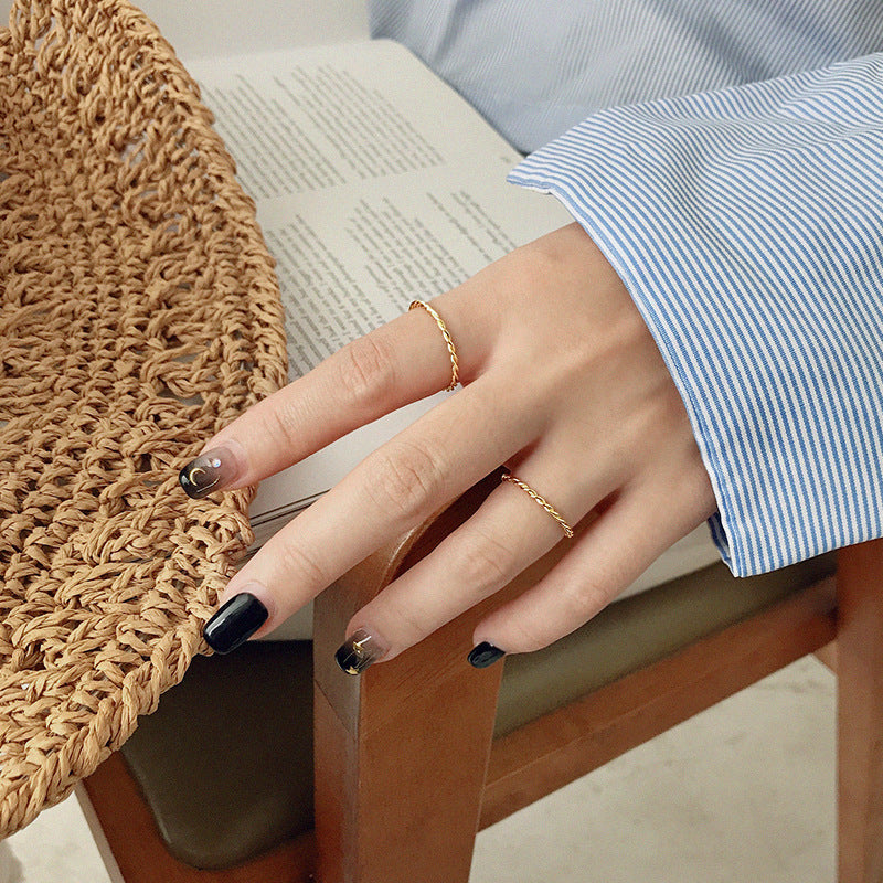 Minimalism Twisted 925 Sterling Silver Ring