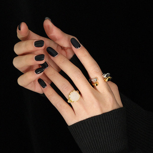 Modern Irregular 925 Sterling Silver Adjustable Ring