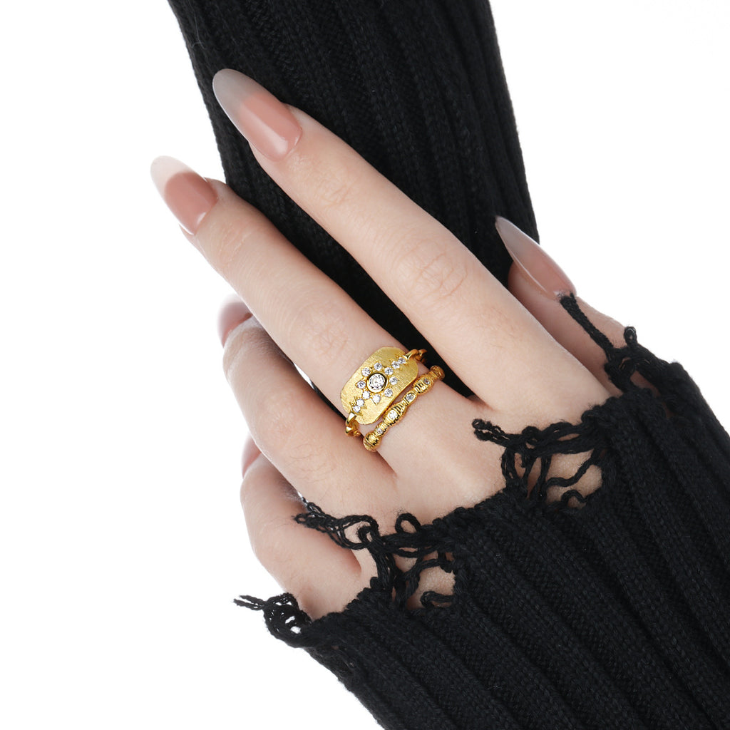 Beautiful CZ Sunflowers 925 Sterling Silver Adjustable Ring