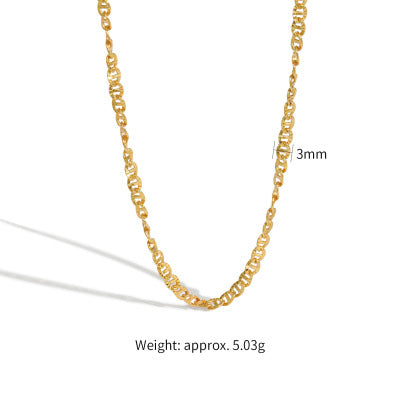 Geometry Hollow Chain 925 Sterling Silver Choker Necklace