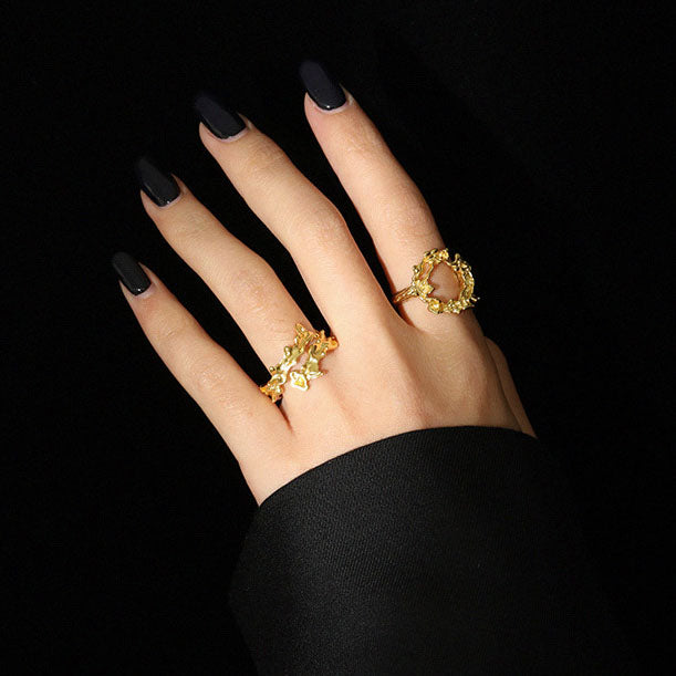 Irregular Cross Fashion 925 Sterling Silver Adjustable Ring