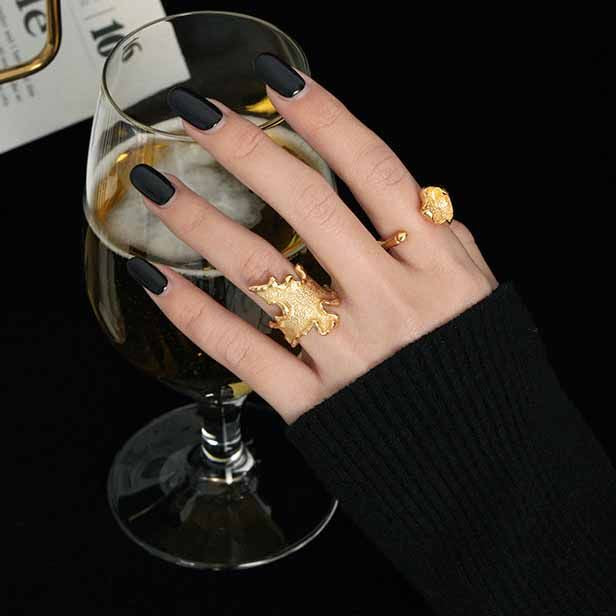 Fashion Irrgular Flame 925 Sterling Silver Adjustable Ring