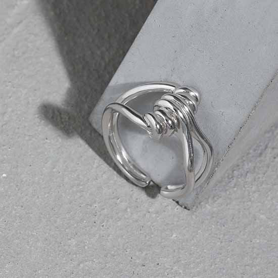 Minimalism Twist Knot 925 Sterling Silver Adjustable Ring