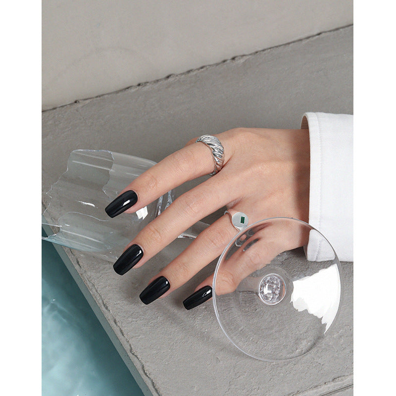 Simple Twisted Wide Office 925 Sterling Silver Adjustable Ring