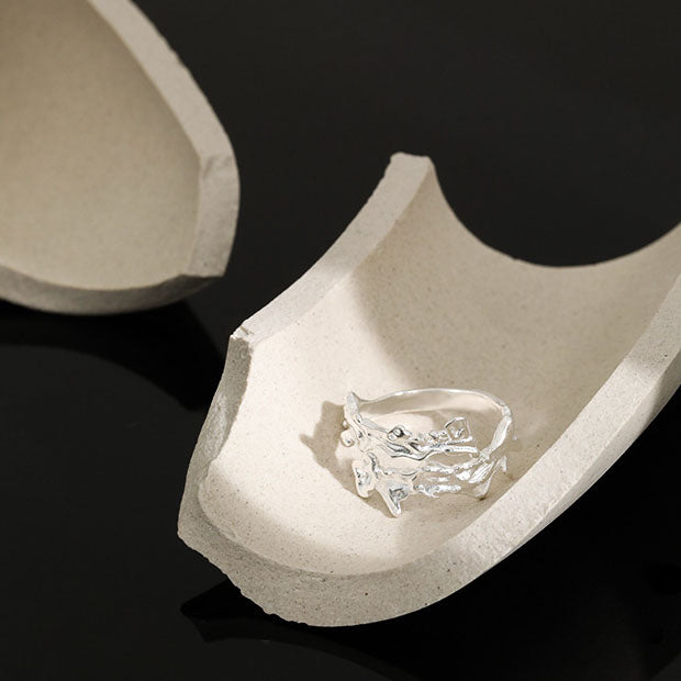 Irregular Cross Fashion 925 Sterling Silver Adjustable Ring