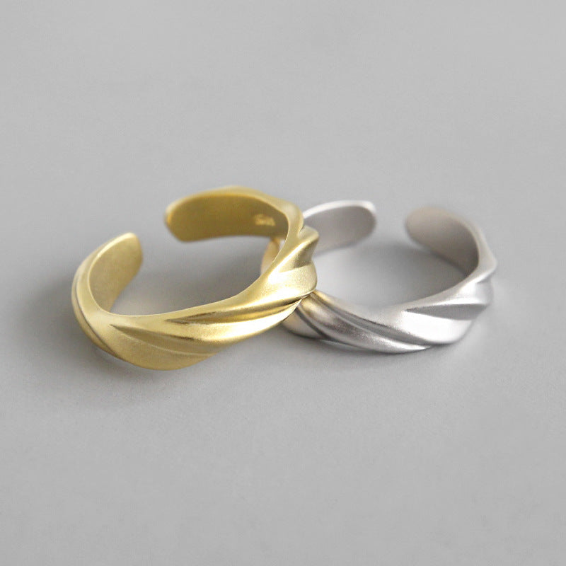 2019 Hot Twisted 925 Sterling Silver Adjustable Ring