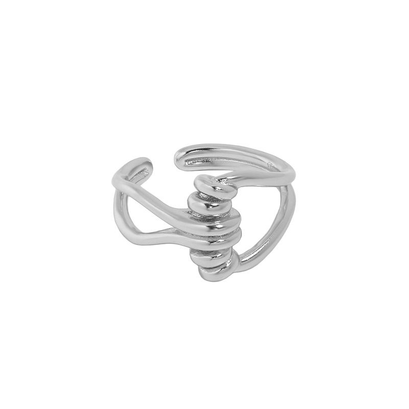 Minimalism Twist Knot 925 Sterling Silver Adjustable Ring