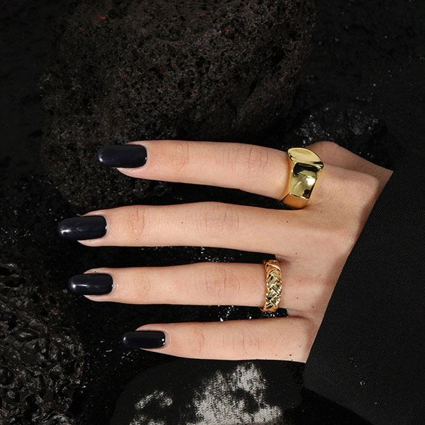 Fashion Glaze Irregular 925 Sterling Silver Adjustable Ring