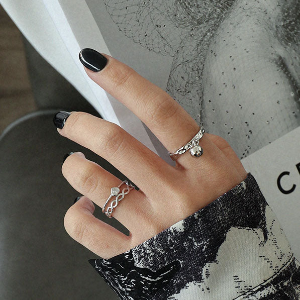 Girl Round Ball Bell 925 Sterling Silver Adjustable Ring