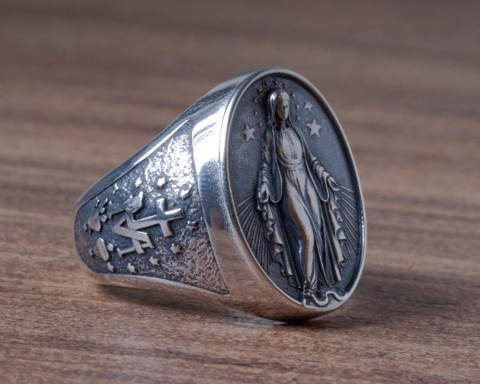 Viking Ring Val Knut Nordic Sterling silver 925 ring biker men women Vegvisir, The Viking Compass/The Runic Compass