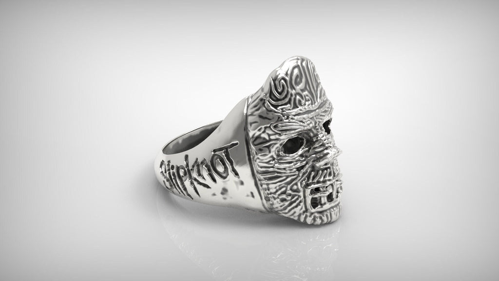 Silver signet ring slipknot heavy metal rock band van