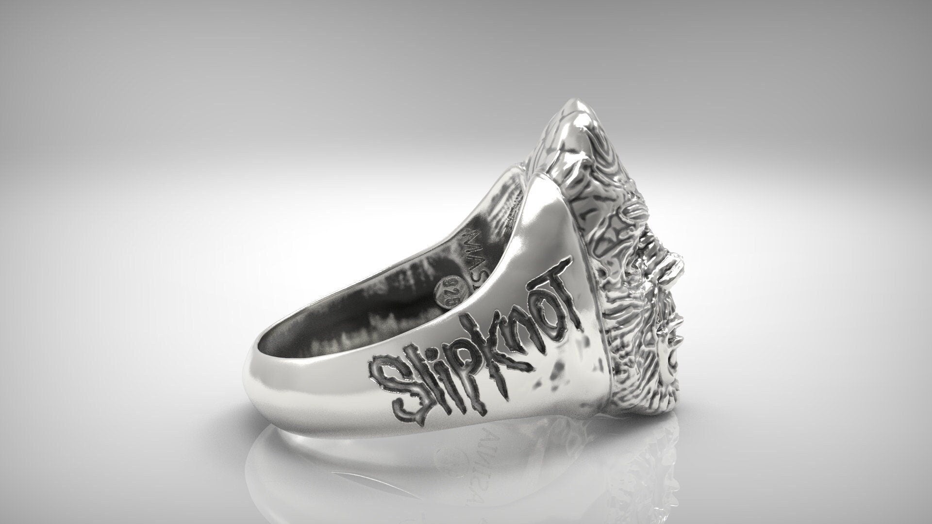Silver signet ring slipknot heavy metal rock band van