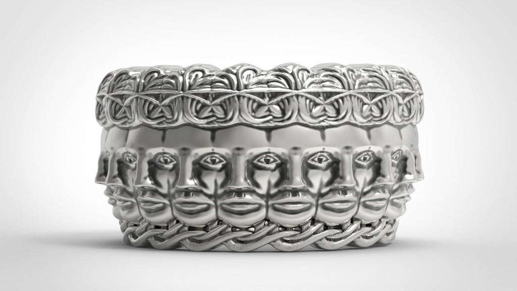 Minimal eye medusa sterling silver 925 ring