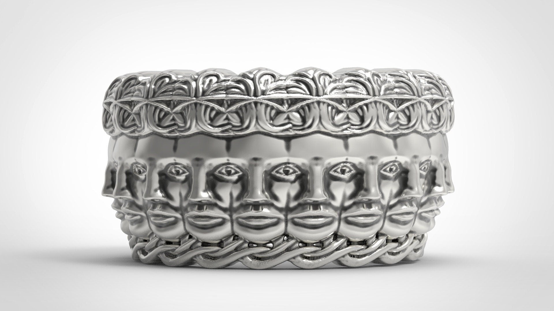 Minimal eye medusa sterling silver 925 ring