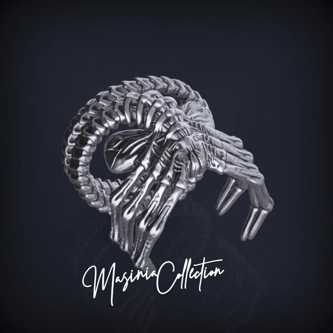 Original facehugger scifi ring Guaranteed  sterling silver 925 Alien jewelry brand design