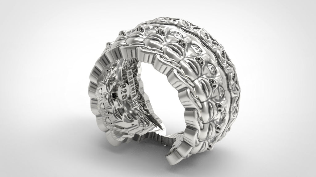 Minimal eye medusa sterling silver 925 ring