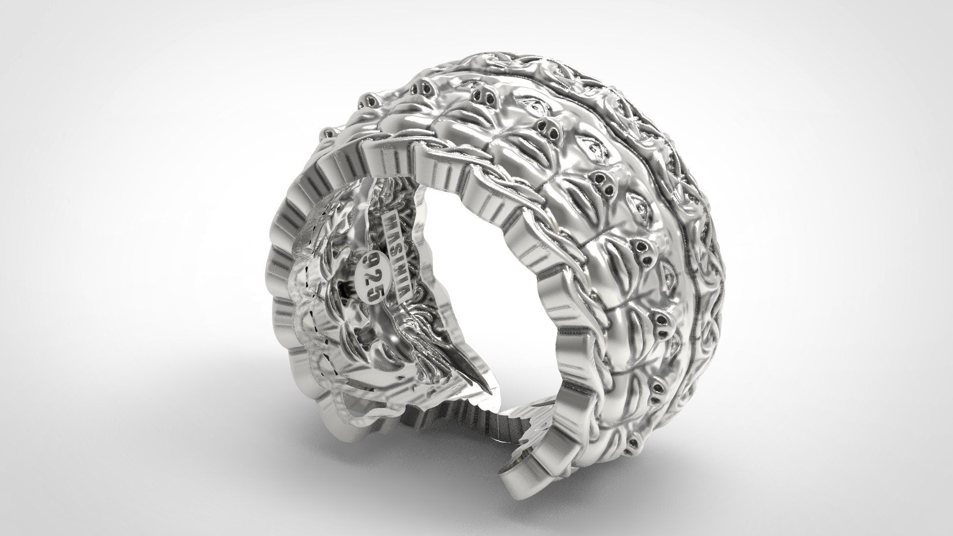 Minimal eye medusa sterling silver 925 ring
