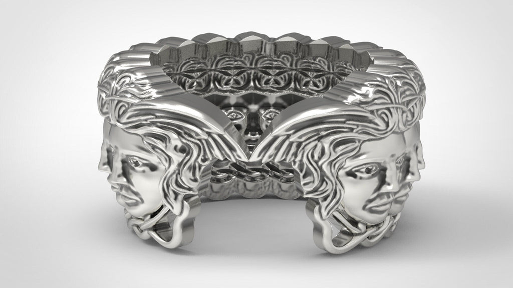 Minimal eye medusa sterling silver 925 ring