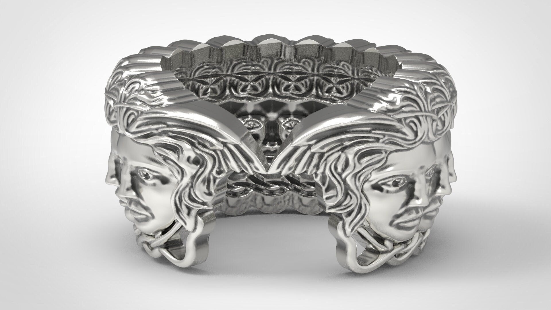 Minimal eye medusa sterling silver 925 ring