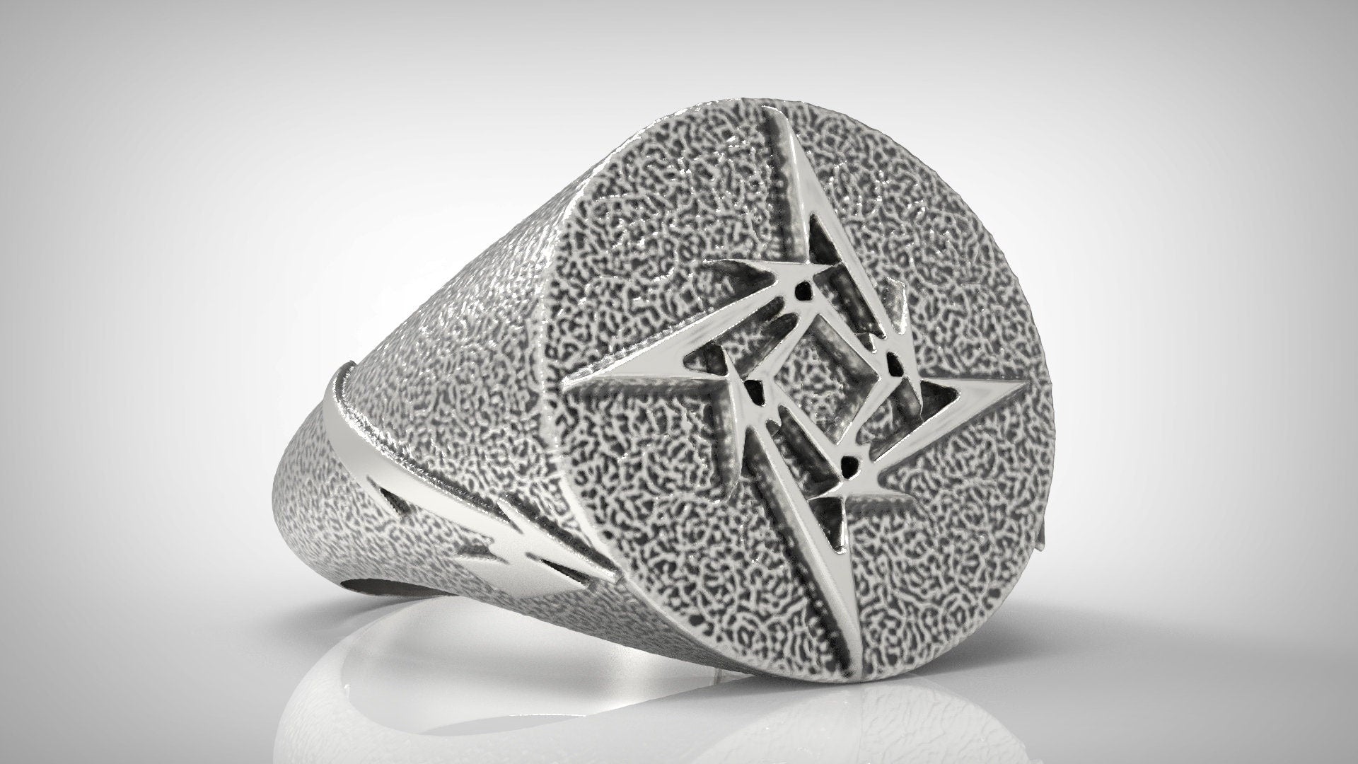Vintage metallica ring sterling silver 925
